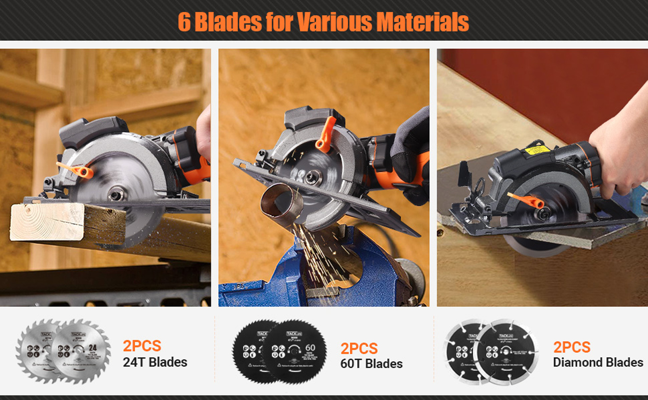 TACKLIFE Circular Saw With Metal Handle